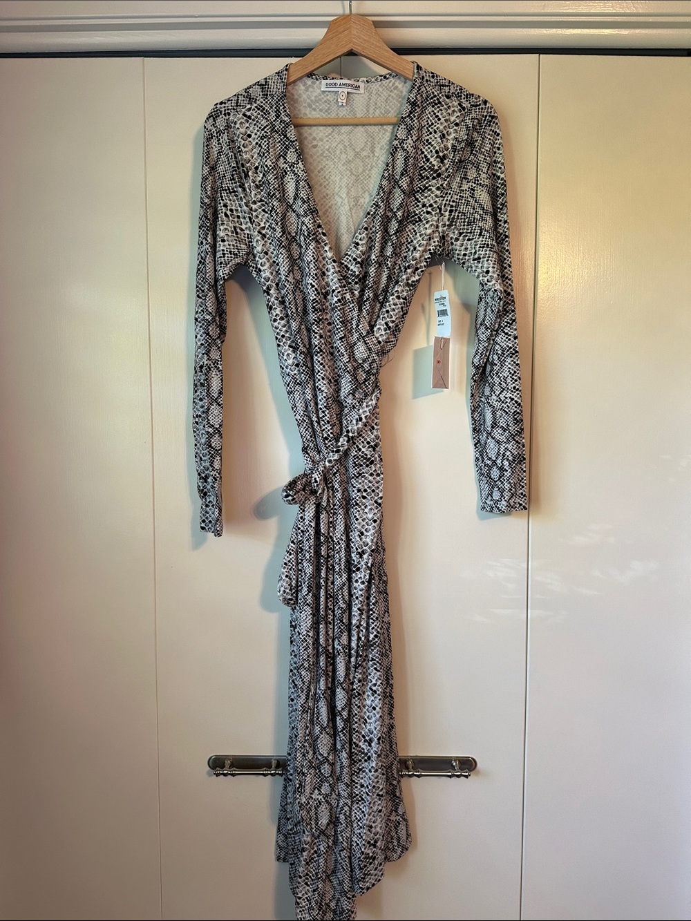 NWT Good American Python Wrap Dress